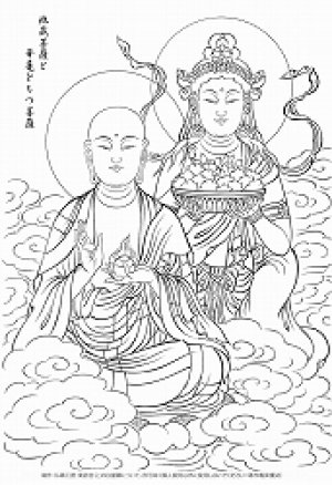 画像1: 2020-29-来迎の地蔵菩薩と華篭を持つ菩薩-1600