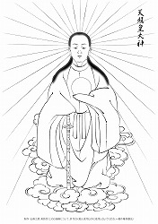 2021-21-天照皇大神-1500 - 仏画工房 楽詩舎 ネットShop 白描画